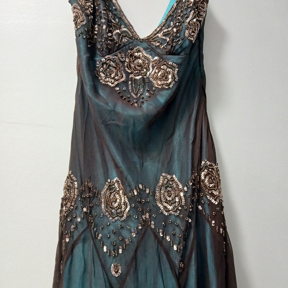 Adrianna Papell Silk Y2k Fit And Flare Dress